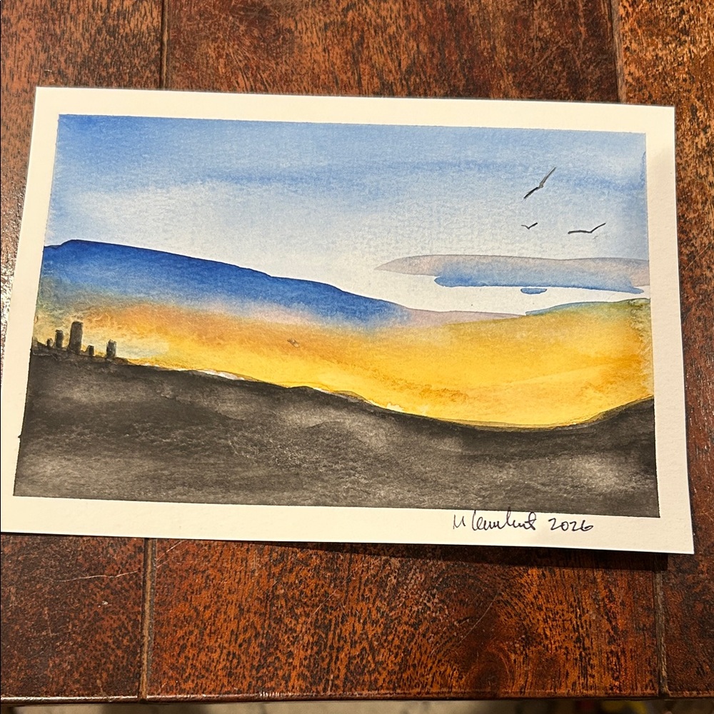 Original watercolor painting 5”x7”